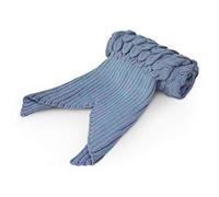 Velosso Large Handmade Chunky Knitted Mermaid Fish Tail Blanket,Sofa Quilt Living Room Blanket Mermaid Blanket (Blue)