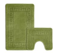 Velosso Lime 2 Piece Greek Key Bath And Pedestal Mat