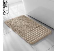 Velosso Linear Bath/ Pedestal Mat Cashmere Feel Bathmats in Natural | Size: Small Velosso Natural Small