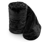 Velosso Luxurious Ultra-Soft Plush Faux Mink Fur Throw Blanket - 150Cm X 200Cm , For Sofa, Bed - Black