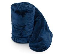 Velosso Luxurious Ultra-Soft Plush Faux Mink Fur Throw Blanket - 150Cm X 200Cm , For Sofa, Bed - Navy
