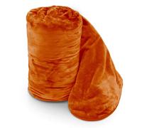 Velosso Luxurious Ultra-Soft Plush Faux Mink Fur Throw Blanket - 150Cm X 200Cm , For Sofa, Bed - Orange