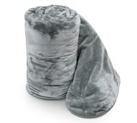 Velosso Luxurious Ultra-Soft Plush Faux Mink Fur Throw Blanket - 150Cm X 200Cm , For Sofa, Bed - Silver