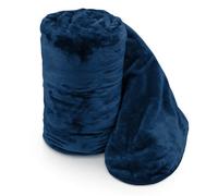 Velosso Luxurious Ultra-Soft Plush Faux Mink Fur Throw Blanket - 200Cm X 240Cm, For Sofa, Bed - Navy