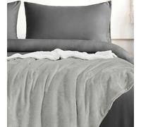 Velosso Luxurious Velvet Throw Blanket with Plush Sherpa Reverse in Grey | Size: 125 cm x 150 cm Velosso Grey 125 cm x 150 cm