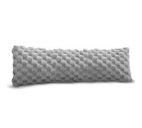 Velosso Luxury Body Support Pillow, Chunky Popcorn Faux Fur Bolster, Long Cushion for Pregnancy, Maternity and Side Sleeping, Soft Hollowfibre Filling (Silver)