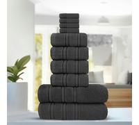Velosso Luxury Everyday 100% Cotton Towels - Super Absorbant and Soft - Charcoal - Charcoal - Hand Towel