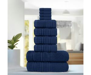 Velosso Luxury Everyday 100% Cotton Towels - Super Absorbant and Soft - Navy - Navy - Bath Towel