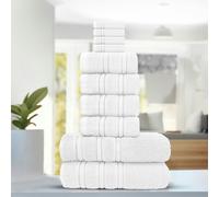 Velosso Luxury Everyday 100% Cotton Towels - Super Absorbant and Soft - White - White - Hand Towel