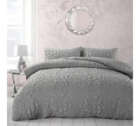 Velosso Luxury Pinsonic Geometric Duvet Cover & Pillowcase Set, Easy-Care Chic Decor For Modern Bedroom Ensemble - Grey