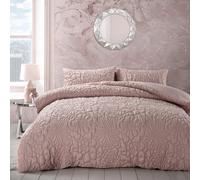Velosso Luxury Pinsonic Geometric Duvet Cover & Pillowcase Set, Easy-Care Chic Decor For Modern Bedroom Ensemble - Dusky