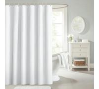 Velosso Luxury Striped Shower Curtain - White