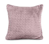 Velosso Luxury Velvet Look Plush Chevron Fleece Cushion, Soft Chevron Fabric Zippered Home Decor Cushion - Mauve