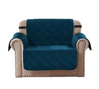 Velosso Luxury Velvet Sofa Armchair Covers, Soft Quilted Non Slip Sofa Cover with Elasticated Straps, Washable Slipcovers for Pets and Kids (Teal)