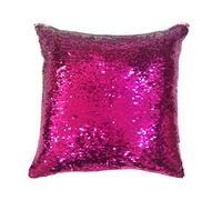 Velosso Magic Reveal Mermaid Sequins Cushion Cover Throw Two Tone Flip Sequins Sparkly Glitter Decor With Sensory Feel (54cm x 56cm Filled Cushion, Fuchsia)