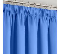 Velosso Manhattan Pencil Pleat Blackout Curtains in Blue | Size: 228 cm width x 228 cm drop Velosso Blue 228 cm width x 228 cm drop