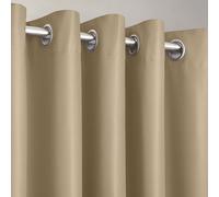 Velosso Manhattan Thermal Blackout Ready Made Eyelet Curtains Velosso Stone 165cm width x 220cm drop