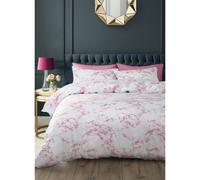 Velosso Marble Duvet Cover & Pillowcase Set with Printed Cotton Bl in Pink | Size: King Velosso Pink King