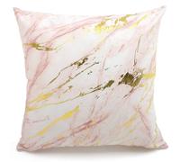 Velosso Marble Foil Filled Cushion with Foil Print in Pink | Size: 43 cm x 43 cm Velosso Pink 43 cm x 43 cm