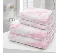 Velosso Marble Printed Towels 100% Cotton in Pink Velosso Pink