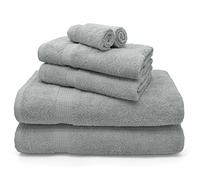 Velosso Mayfair Supreme 6 pce Luxury Towel Bale Set Egyptian Cotton Face Hand Bath Towel Super Absorbent Quick Dry Bathroom Towels, Washable (Platinum Silver)