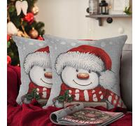 Velosso Merry Christmas Snowman Filled Christmas Cushion | Size: 43 cm x 43 cm Velosso Multicolor 43 cm x 43 cm