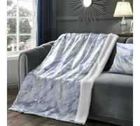 Velosso Metallic Marble Sherpa Reverse Throw - 150cm x 200cm - Blue