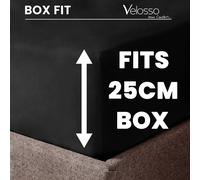 Velosso Microfibre Fitted Sheet with Plain Dye Sheet in Black | Size: Single Velosso Black Single