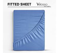 Velosso Microfibre Fitted Sheet with Plain Dye Sheet in Blue | Size: King Velosso Blue King