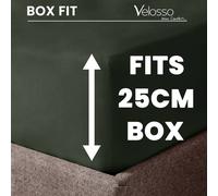Velosso Microfibre Fitted Sheet with Plain Dye Sheet in Olive | Size: Double Velosso Olive Double