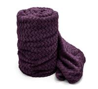 Velosso Moda Ribbed Chevron Super Soft Blanket - 127cm x 152cm - Aubergine