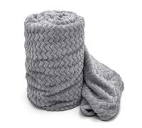 Velosso Moda Ribbed Chevron Super Soft Blanket - 127cm x 152cm - Silver