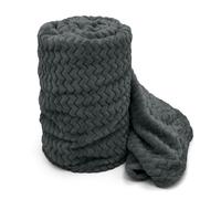 Velosso Moda Ribbed Chevron Super Soft Blanket - 150cm x 200cm - Charcoal