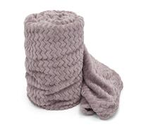 Velosso Moda Ribbed Chevron Super Soft Blanket - 150cm x 200cm - Mauve