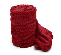 Velosso Moda Ribbed Chevron Super Soft Blanket - 150cm x 200cm - Red