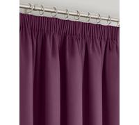 Velosso Modern Bedroom & Living Room Blackout Curtains - Triple Weave Microfibre Fabric, Header Tape Top - Plum
