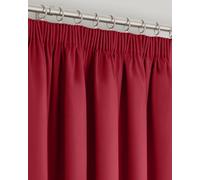 Velosso Modern Bedroom & Living Room Blackout Curtains - Triple Weave Microfibre Fabric, Header Tape Top - Red