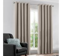 Velosso Modern Blackout Curtains - Ring Top, Light Blocking, Thermal & Privacy Drapes - Perfect For Bedroom & Living Room - Beige