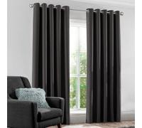 Velosso Modern Blackout Curtains - Ring Top, Light Blocking, Thermal & Privacy Drapes - Perfect For Bedroom & Living Room - Charcoal