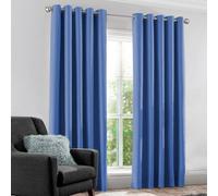 Velosso Modern Blackout Curtains - Ring Top, Light Blocking, Thermal & Privacy Drapes - Perfect For Bedroom & Living Room - Blue