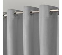 Velosso Modern Blackout Curtains - Ring Top, Light Blocking, Thermal & Privacy Drapes - Perfect For Bedroom & Living Room - Silver
