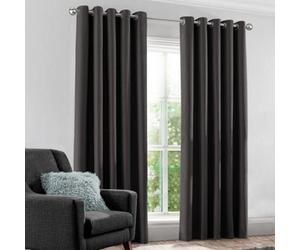 Velosso Modern Blackout Curtains - Ring Top, Light Blocking, Thermal & Privacy Drapes - Perfect For Bedroom & Living Room - Charcoal