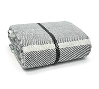 Velosso Modern Chic Stripes Style Cotton Throw, Breathable Woven Bla in Grey | Size: 50 cm x 75 cm Velosso Grey 50 cm x 75 cm