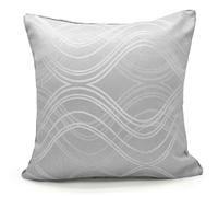 Velosso Modern Woven Spirals Design Cushion - 43cm x 43cm - Silver