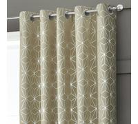 Velosso Moreno Thermal Blackout Ready Made Eyelet Curtains - 117cm x 137cm - Latte