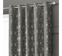Velosso Moreno Thermal Blackout Ready Made Eyelet Curtains - Charcoal