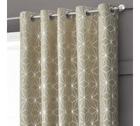 Velosso Moreno Thermal Blackout Ready Made Eyelet Curtains in Beige | Size: 168 cm width x 183 cm drop Velosso Beige 168 cm width x 183 cm drop