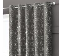 Velosso Moreno Thermal Blackout Ready Made Eyelet Curtains in Charcoal | Size: 228 cm width x 228 cm drop Velosso Charcoal 228 cm width x 228 cm drop