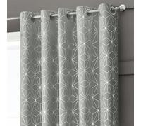 Velosso Moreno Thermal Blackout Ready Made Eyelet Curtains - Silver