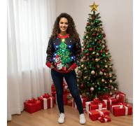 Velosso Multi Festive Fun Light Up Snowman Christmas Jumper 3 Xl